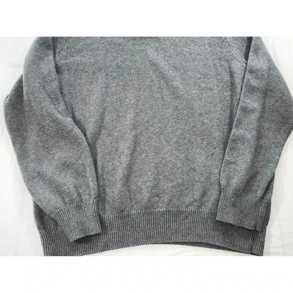 J Crew Men's XXL‎ Quarter Zip Sweater Gray Cotton Cashmere Blend